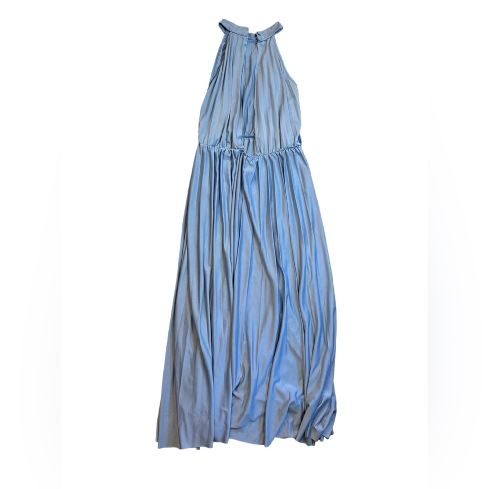 ASOS blue pleated midi dress size US 12 - Picture 2 of 7